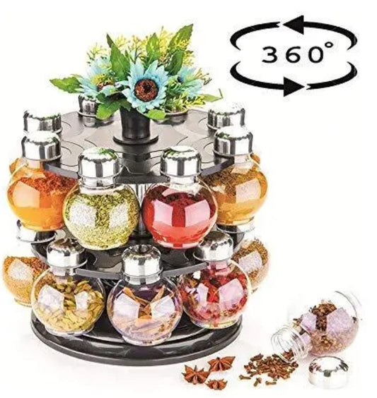 spice rack and jars, 16 in 1 Masala Rack