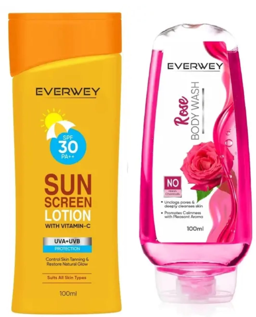 Vitamin C Sunscreen and Rose Bodywash