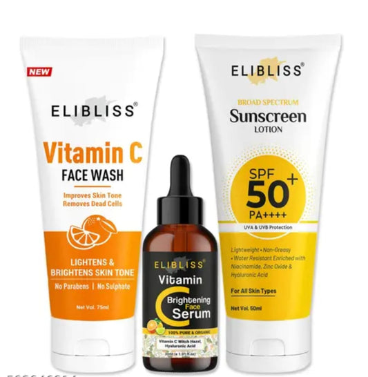 Face Wash, Serum & Sunscreen Lotion