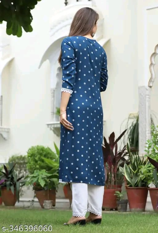 Elegant Rayon Kurta Set with Neck Embroidery