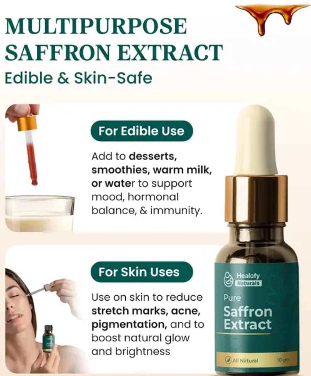 Pure Saffron Extract – Edible & Skin-Safe
