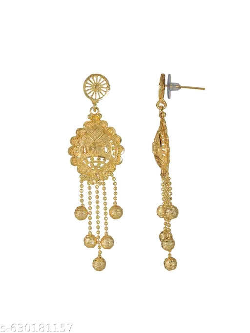 Manikya 24ct Gold Plated Bridal Necklace Jewellery Set With Matching Earrings