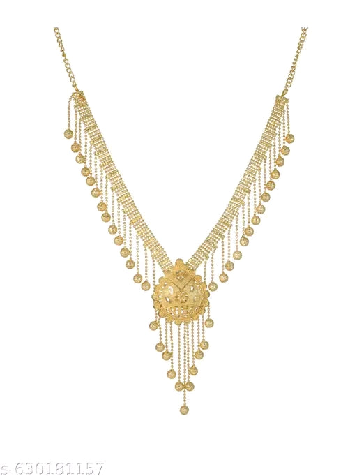 Manikya 24ct Gold Plated Bridal Necklace Jewellery Set With Matching Earrings